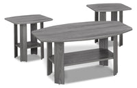 Rosario 3-Piece Coffee and Two End Tables Package - Grey
