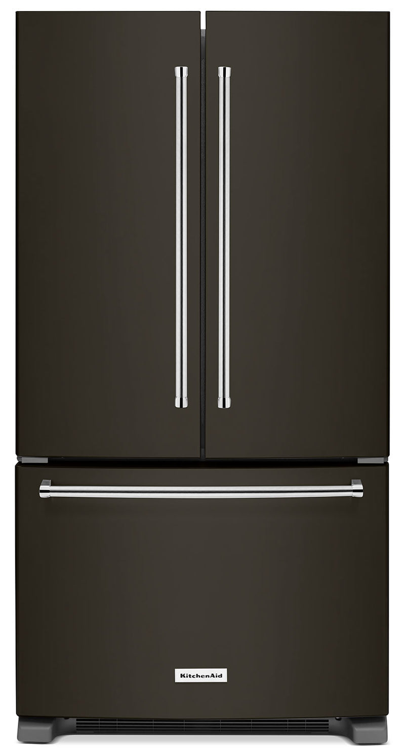 KitchenAid 20 Cu. Ft. French Door Refrigerator with Interior Dispenser - Black Stainless Steel - Refrigerator with High-Efficiency in Black Stainless Steel