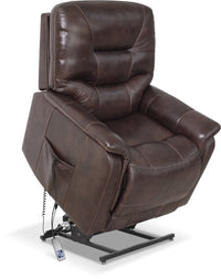 Parker Genuine Leather Power Lift Recliner - Brown 