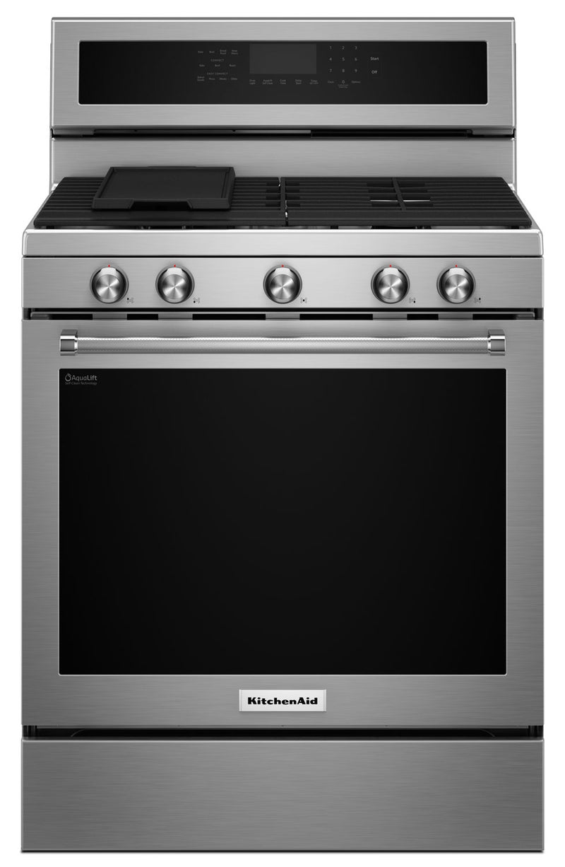 KitchenAid 5.8 Cu. Ft. Five-Burner Gas Convection Range - Stainless Steel - Gas Range in Stainless Steel