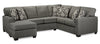 Made in Canada Verona 2-Piece Left-Facing Linen-Look Fabric Sectional with Removable Cushions - Charcoal Grey