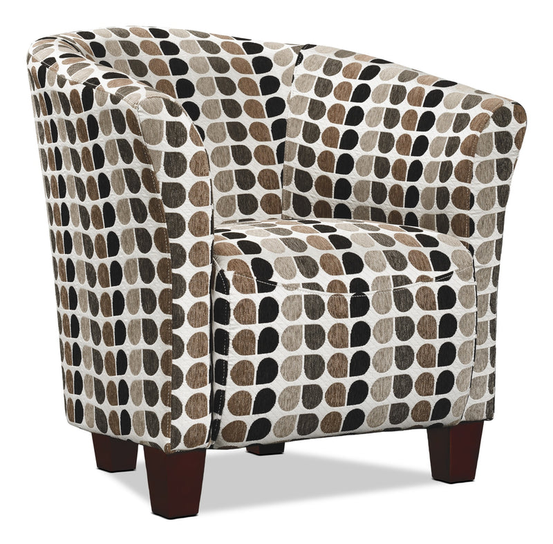 Tub-Style Fabric Accent Chair - Steel - Modern style Accent Chair in Patterned