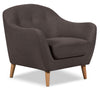 Calla Linen-Look Fabric Chair - Dark Grey