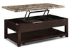 Sicily Coffee Table with Lift-Top and Casters – Brown