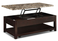 Sicily Coffee Table with Lift Top and Casters – Brown