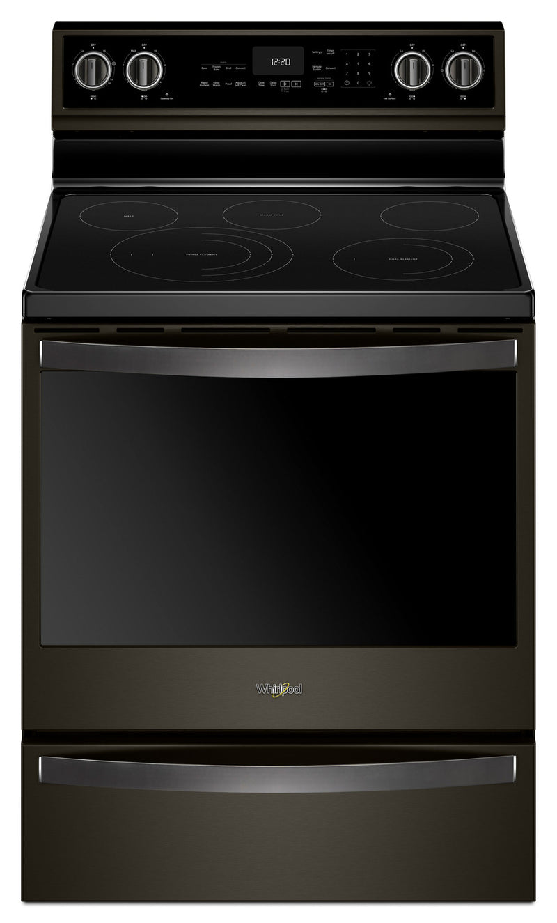 Whirlpool® 6.4 Cu. Ft. Electric Freestanding Range with 5 Elements - Electric Range in Black Stainless Steel