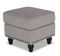 Wynn Chenille Ottoman - Grey 