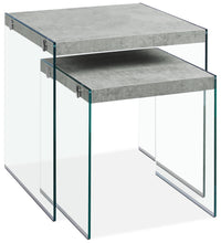 Yonah 2-Piece Nesting End Table – Cement Grey