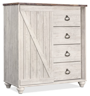 Willowton Bedroom 4-Drawer Chest with Storage Cabinet, 39