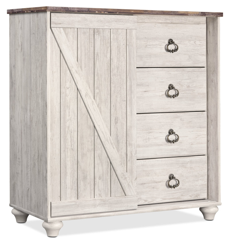 Willowton Dressing Chest - Country style Chest in White Engineered Wood and Laminate Veneers