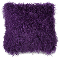 Mongolian Sheepskin Accent Pillow – Purple