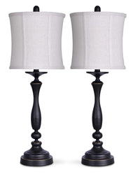 Oil-Rubbed Bronze 2-Piece Table Lamp Set with Linen Shade