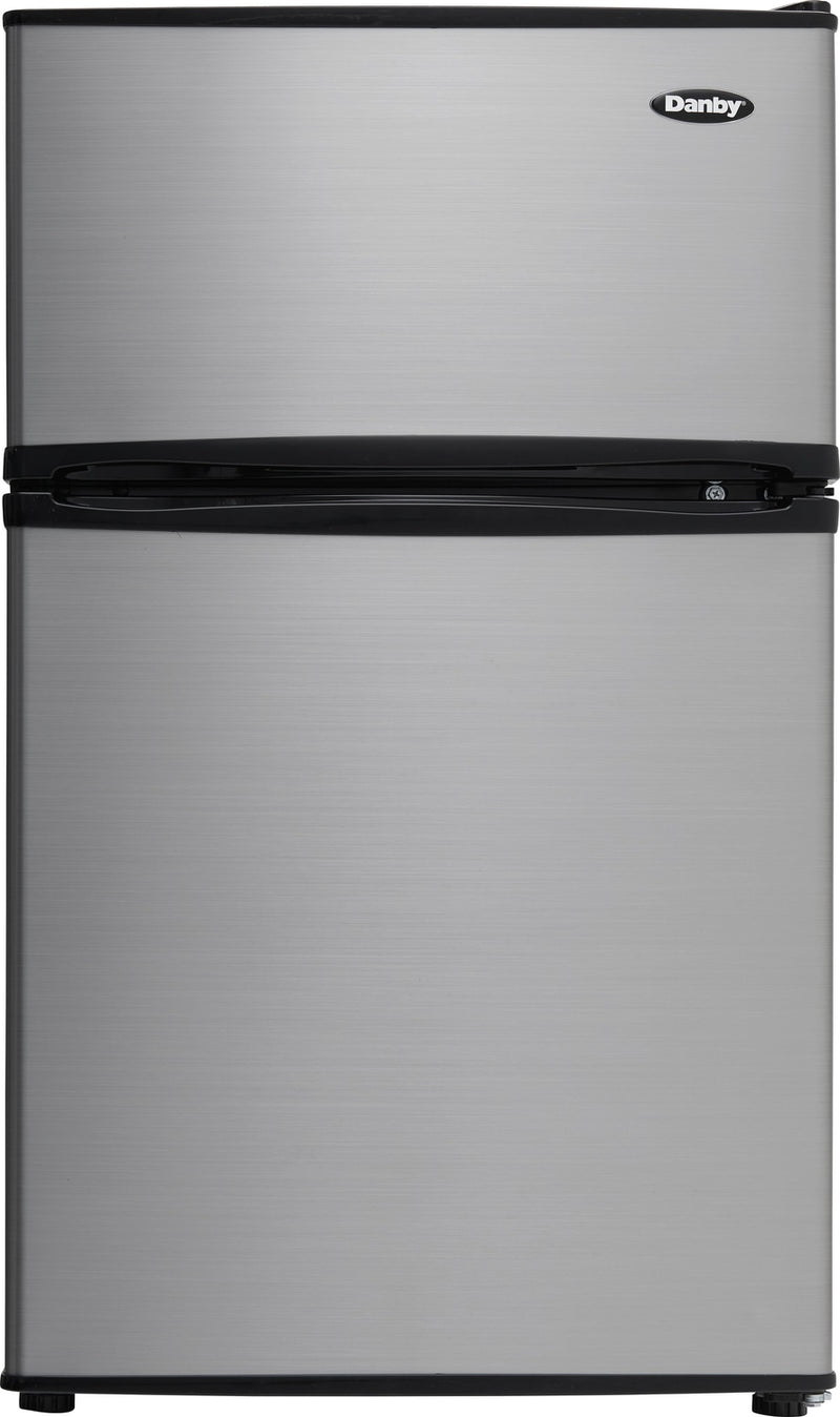 Danby 3.2 Cu. Ft. Compact Refrigerator with Freezer – DCR031B1BSLDD - Refrigerator in Stainless Look