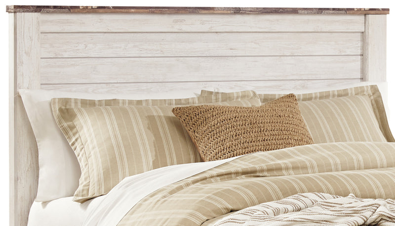 Willowton Queen Headboard - Country style Headboard in White Engineered Wood and Laminate Veneers