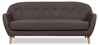 Calla Linen-Look Fabric Sofa - Dark Grey
