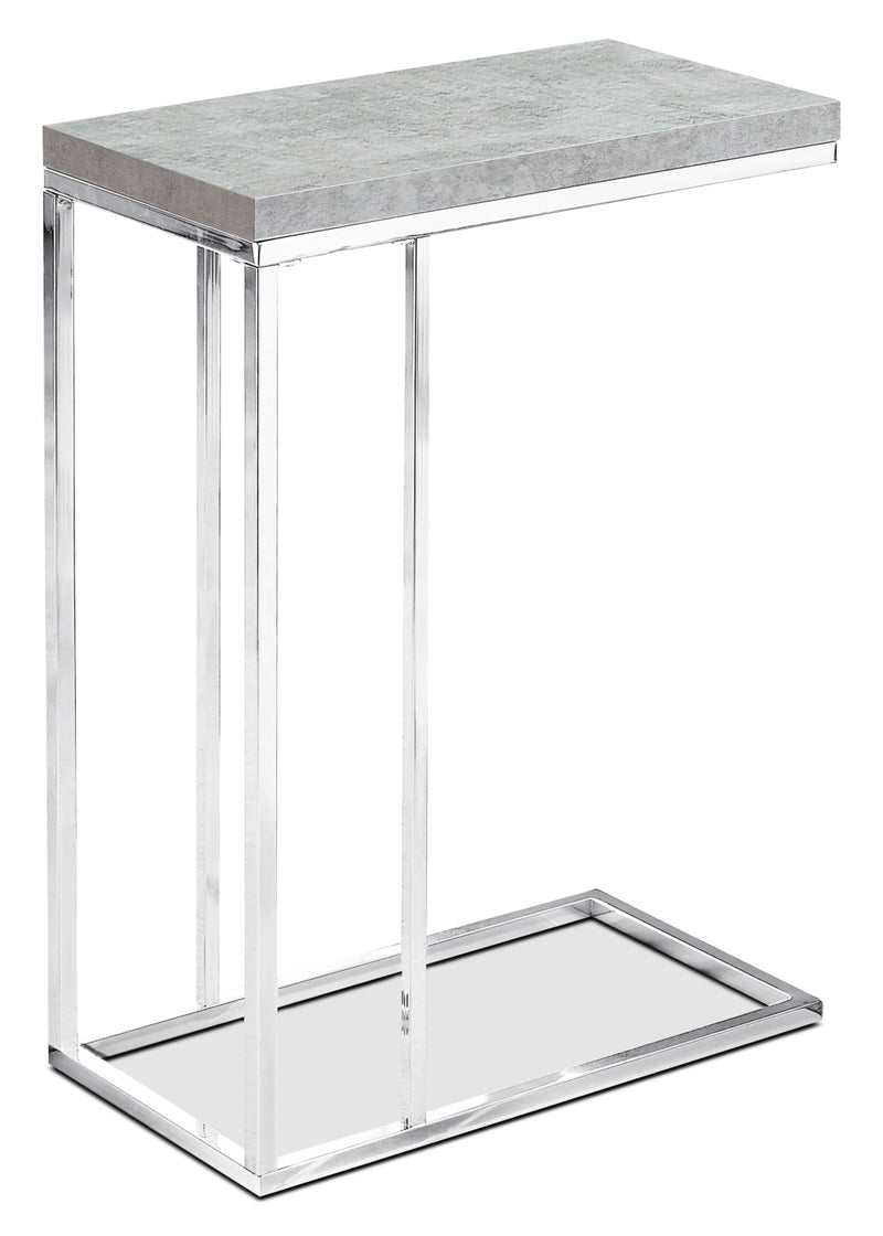 Banda Accent Table - Modern style End Table in Light Grey Metal