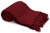 Knit Throw with Fringe - Red